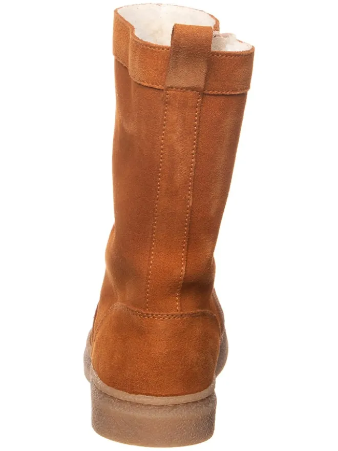 Leder-Winterstiefel in Hellbraun>kmins Clearance