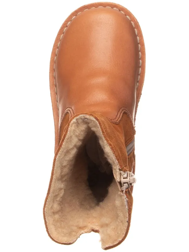 Leder-Winterstiefel in Hellbraun>kmins Clearance
