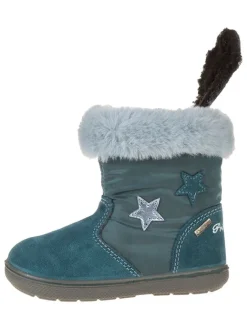 Leder-Winterstiefel in Türkis><noscript><img width=