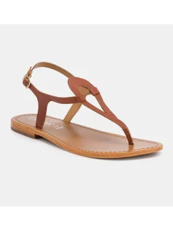 Leder-Zehensandalen in Hellbraun>CALANK Best
