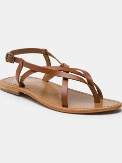 Leder-Zehensandalen "Morris" in Hellbraun>Les BAGATELLES Outlet