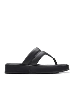 Clarks Sandalen^Leder-Zehentrenner "Alda Walk" in Schwarz