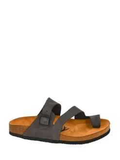 Moosefield Sandalen & Pantoletten|Sandalen·Zehensandalen^Leder-Zehentrenner in Anthrazit