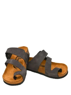 Moosefield Sandalen & Pantoletten|Sandalen·Zehensandalen^Leder-Zehentrenner in Anthrazit