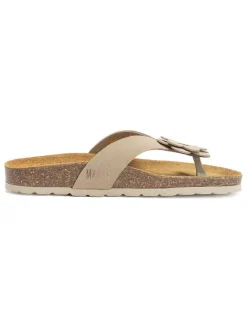 Leder-Zehentrenner in Beige><noscript><img width=