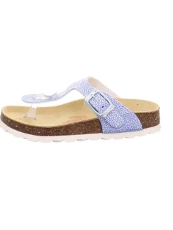 superfit Sandalen·Zehensandalen^Leder-Zehentrenner in Blau/ Silber