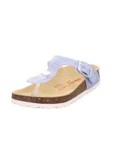 superfit Sandalen·Zehensandalen^Leder-Zehentrenner in Blau/ Silber