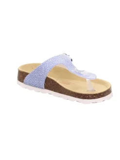 superfit Sandalen·Zehensandalen^Leder-Zehentrenner in Blau/ Silber