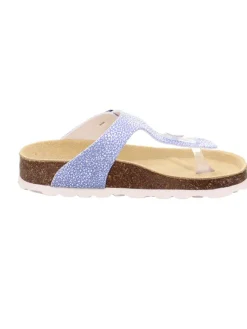 superfit Sandalen·Zehensandalen^Leder-Zehentrenner in Blau/ Silber