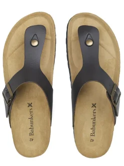 Leder-Zehentrenner in Braun><noscript><img width=