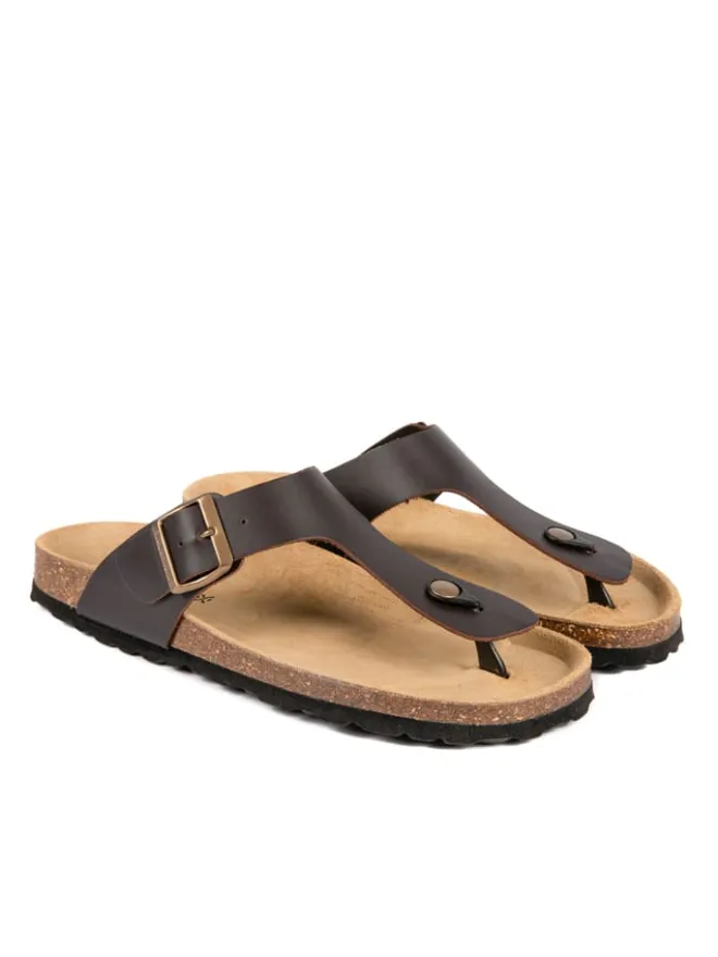 Leder-Zehentrenner in Braun>BABUNKERS Family Hot