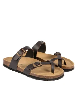 BABUNKERS Family Sandalen & Pantoletten^Leder-Zehentrenner in Braun