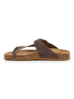 Leder-Zehentrenner in Braun>billowy Sale