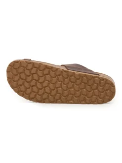 Leder-Zehentrenner in Braun><noscript><img width=