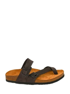 Moosefield Sandalen & Pantoletten|Sandalen·Zehensandalen^Leder-Zehentrenner in Braun