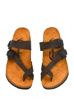 Moosefield Sandalen & Pantoletten|Sandalen·Zehensandalen^Leder-Zehentrenner in Braun
