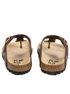 Leder-Zehentrenner in Braun><noscript><img width=