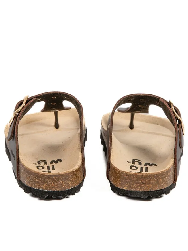 Leder-Zehentrenner in Braun>billowy Online