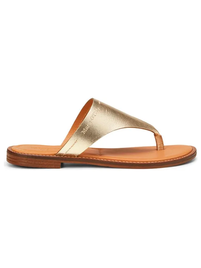 Marc O'Polo Shoes Sandalen^Leder-Zehentrenner in Gold