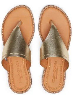 Marc O'Polo Shoes Sandalen^Leder-Zehentrenner in Gold
