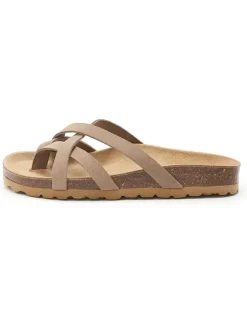 BABUNKERS Family Sandalen^Leder-Zehentrenner in Hellbraun
