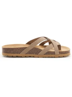 BABUNKERS Family Sandalen^Leder-Zehentrenner in Hellbraun