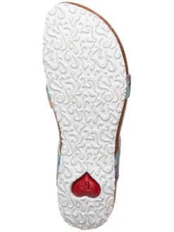 Leder-Zehentrenner in Hellblau/ Bunt><noscript><img width=