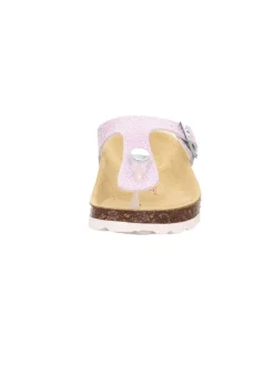 Leder-Zehentrenner in Lila/ Silber><noscript><img width=