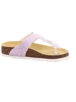 Leder-Zehentrenner in Lila/ Silber><noscript><img width=