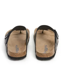 Leder-Zehentrenner in Schwarz><noscript><img width=