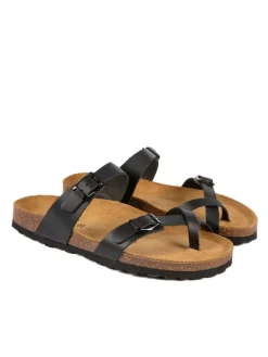 Leder-Zehentrenner in Schwarz>BABUNKERS Family Clearance