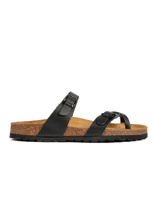 Leder-Zehentrenner in Schwarz>BABUNKERS Family Clearance