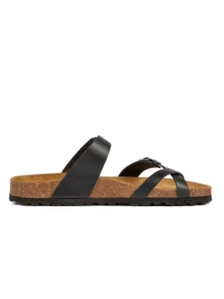 Leder-Zehentrenner in Schwarz><noscript><img width=
