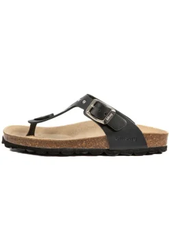 billowy Sandalen·Zehensandalen^Leder-Zehentrenner in Schwarz