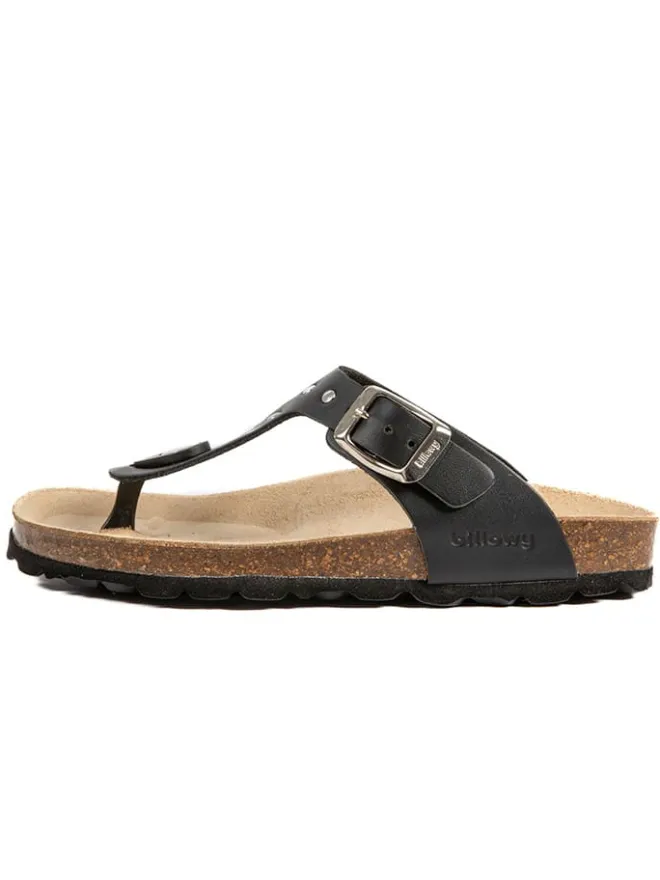 billowy Sandalen·Zehensandalen^Leder-Zehentrenner in Schwarz