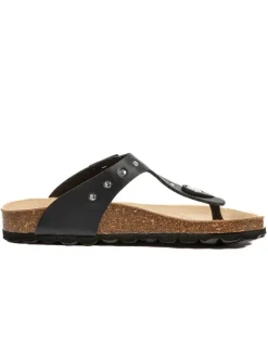 billowy Sandalen·Zehensandalen^Leder-Zehentrenner in Schwarz