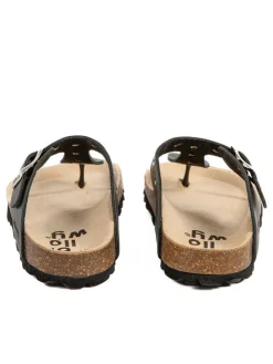 billowy Sandalen·Zehensandalen^Leder-Zehentrenner in Schwarz