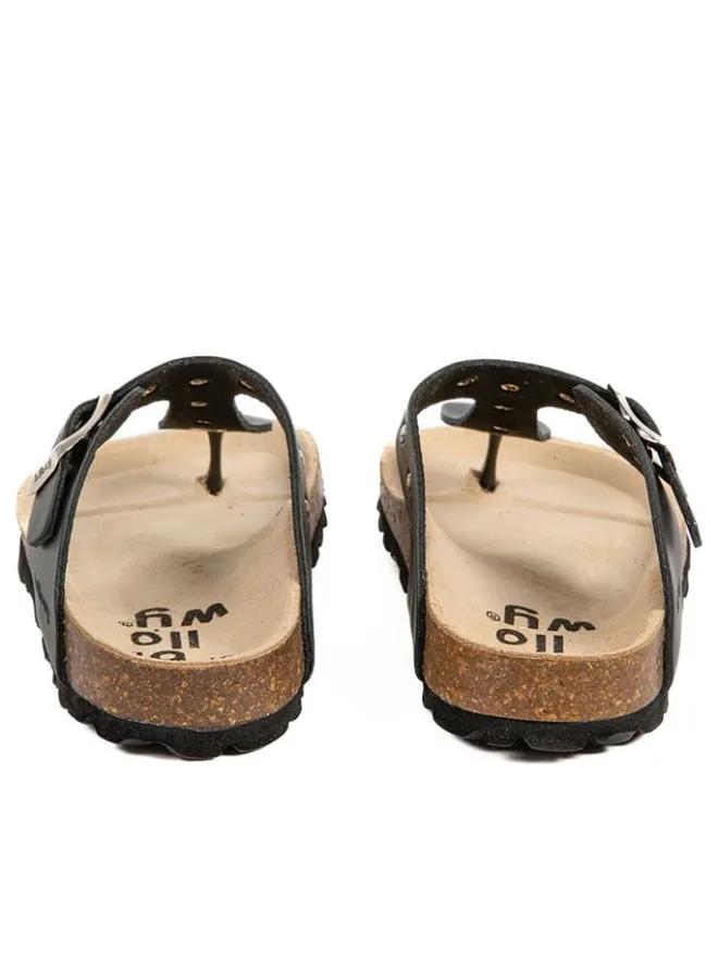 billowy Sandalen·Zehensandalen^Leder-Zehentrenner in Schwarz