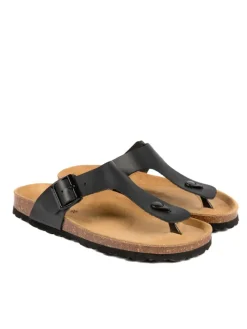 BABUNKERS Family Sandalen & Pantoletten^Leder-Zehentrenner in Schwarz