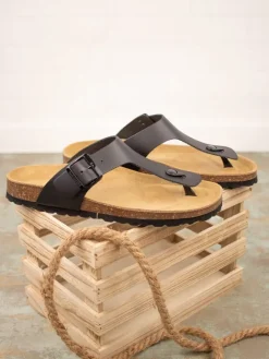 BABUNKERS Family Sandalen & Pantoletten^Leder-Zehentrenner in Schwarz