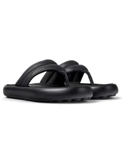 Leder-Zehentrenner in Schwarz>Camper Hot