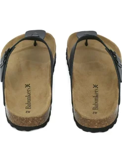 BABUNKERS Family Sandalen & Pantoletten^Leder-Zehentrenner in Schwarz