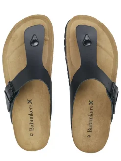 BABUNKERS Family Sandalen & Pantoletten^Leder-Zehentrenner in Schwarz