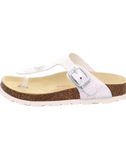 superfit Sandalen·Zehensandalen^Leder-Zehentrenner in Weiß/ Silber
