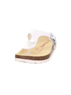 superfit Sandalen·Zehensandalen^Leder-Zehentrenner in Weiß/ Silber