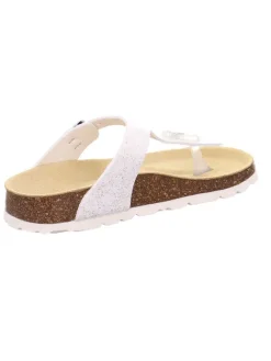 superfit Sandalen·Zehensandalen^Leder-Zehentrenner in Weiß/ Silber