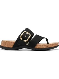 Clarks Sandalen^Leder-Zehentrenner "Reileigh Park" in Schwarz