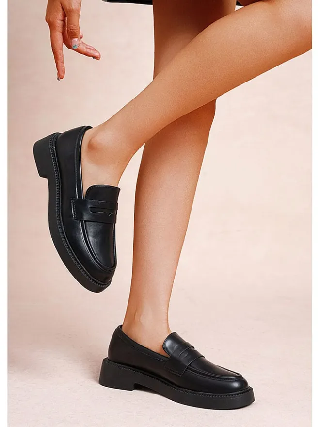Foreverfolie Halbschuhe^Mokassins in Schwarz