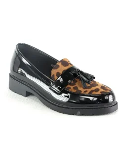 Sixth Sens Halbschuhe^Mokassins in Schwarz/ Hellbraun