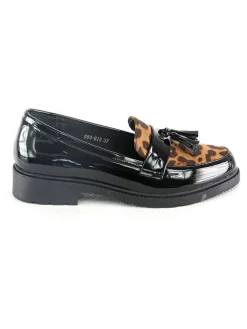 Sixth Sens Halbschuhe^Mokassins in Schwarz/ Hellbraun